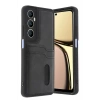 Mey İthalat®  Realme C65 Sara Kartvizitli Deri Kılıf - Siyah