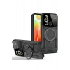 Mey İthalat®   Redmi 12C Kılıf Joy Lens Standlı Kapak - Siyah