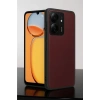 Mey İthalat®   Redmi 13C Kılıf Aras Deri Kapak - Bordo