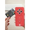 Mey İthalat®   Redmi 14C Kılıf Zuma Kartvizitli Yüzüklü Silikon - Pembe