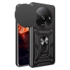 Mey İthalat®   Redmi A3 4G Kılıf Pars Lens Yüzüklü Silikon - Siyah