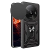 Mey İthalat®   Redmi A3 4G Kılıf Pars Lens Yüzüklü Silikon - Siyah