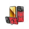 Mey İthalat®   Redmi Note 13 4G Kılıf Joy Lens Standlı Kapak - Kırmızı