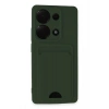 Mey İthalat®   Redmi Note 13 Pro 4G Kılıf Kelvin Kartvizitli Silikon - Koyu Yeşil