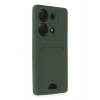 Mey İthalat®   Redmi Note 13 Pro 4G Kılıf Kelvin Kartvizitli Silikon - Koyu Yeşil