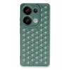 Mey İthalat®   Redmi Note 13 Pro 4G Kılıf Petek Silikon Kapak - Koyu Yeşil