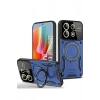 Mey İthalat®   Redmi Note 13 Pro 5G Kılıf Joy Lens Standlı Kapak - Lacivert
