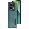 Mey İthalat®   Redmi Note 13 Pro 5G Kılıf Sara Kartvizitli Deri Kılıf - Koyu Yeşil