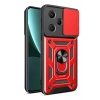 Mey İthalat®   Redmi Note 13 Pro Plus Kılıf Pars Lens Yüzüklü Silikon - Kırmızı