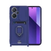 Mey İthalat®   Redmi Note 13 Pro Plus Kılıf Zuma Kartvizitli Yüzüklü Silikon - Lacivert
