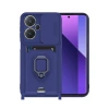 Mey İthalat®   Redmi Note 13 Pro Plus Kılıf Zuma Kartvizitli Yüzüklü Silikon - Lacivert