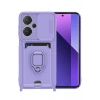 Mey İthalat®   Redmi Note 13 Pro Plus Kılıf Zuma Kartvizitli Yüzüklü Silikon - Lila