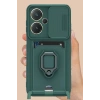 Mey İthalat®   Redmi Note 13 Pro Plus Kılıf Zuma Kartvizitli Yüzüklü Silikon - Yeşil