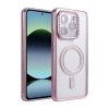 Mey İthalat®   Redmi Note 14 4G Joke Simli Magneticsafe Kılıf - Pembe