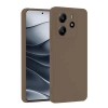Mey İthalat®   Redmi Note 14 4G Kılıf First Silikon - Kahverengi