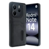 Mey İthalat®   Redmi Note 14 4G Kılıf Sara Kartvizitli Deri Kılıf - Siyah
