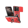 Mey İthalat®   Redmi Note 14 4G Pars Lens Yüzüklü Silikon - Kırmızı