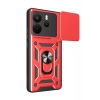 Mey İthalat®   Redmi Note 14 4G Pars Lens Yüzüklü Silikon - Kırmızı