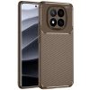 Mey İthalat®   Redmi Note 14 Pro 4G Kılıf Auto Focus Karbon Kapak - Kahverengi