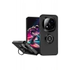 Mey İthalat®   Redmi Note 14 Pro 4G Kılıf Montreal Yüzüklü Silikon Kapak - Siyah
