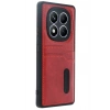 Mey İthalat®   Redmi Note 14 Pro 4G Kılıf Sara Kartvizitli Deri Kılıf - Kırmızı