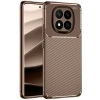 Mey İthalat®   Redmi Note 14 Pro 5G Kılıf Auto Focus Karbon Kapak - Kahverengi