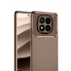 Mey İthalat®   Redmi Note 14 Pro 5G Kılıf Auto Focus Karbon Kapak - Kahverengi
