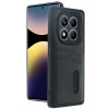 Mey İthalat®   Redmi Note 14 Pro 5G Kılıf Sara Kartvizitli Deri Kılıf - Siyah