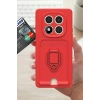 Mey İthalat®   Redmi Note 14 Pro 5G Kılıf Zuma Kartvizitli Yüzüklü Silikon - Siyah