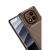 Mey İthalat®   Redmi Note 14 Pro Plus Kılıf Auto Focus Karbon Kapak - Kahverengi