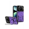 Mey İthalat®   Redmi Note 14 Pro Plus Kılıf Joy Lens Standlı Kapak - Mor