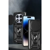 Mey İthalat®   Redmi Note 14 Pro Plus Kılıf Pars Lens Yüzüklü Silikon - Kırmızı