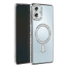 Mey İthalat®  Samsung Galaxy A06 Joke Simli Magneticsafe Kılıf - Gümüş