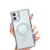 Mey İthalat®  Samsung Galaxy A06 Joke Simli Magneticsafe Kılıf - Gümüş