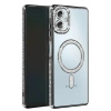 Mey İthalat®  Samsung Galaxy A06 Joke Simli Magneticsafe Kılıf - Siyah