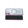 Mey İthalat®  Samsung Galaxy A07 4G Joke Simli Magneticsafe Kılıf - Derin Mor