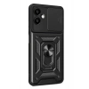 Mey İthalat®  Samsung Galaxy A07 4G Pars Lens Yüzüklü Silikon - Siyah