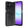 Mey İthalat®  Samsung Galaxy A07 4G Sara Kartvizitli Deri Kılıf - Siyah
