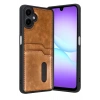 Mey İthalat®  Samsung Galaxy A07 4G Sara Kartvizitli Deri Kılıf - Taba