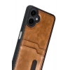 Mey İthalat®  Samsung Galaxy A07 4G Sara Kartvizitli Deri Kılıf - Taba