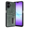 Mey İthalat®  Samsung Galaxy A07 4G Sara Kartvizitli Deri Kılıf - Yeşil