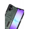 Mey İthalat®  Samsung Galaxy A07 4G Sara Kartvizitli Deri Kılıf - Yeşil