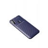 Mey İthalat®  Samsung Galaxy A11 Kılıf Auto Focus Karbon Kapak - Lacivert