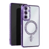 Mey İthalat®  Samsung Galaxy A17 5G Joke Simli Magneticsafe Kılıf - Derin Mor