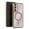 Mey İthalat®  Samsung Galaxy A17 5G Joke Simli Magneticsafe Kılıf - Gold