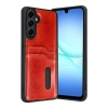 Mey İthalat®  Samsung Galaxy A17 5G Sara Kartvizitli Deri Kılıf - Kırmızı