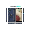Mey İthalat®  Samsung Galaxy A22 Kılıf Sofya Yüzüklü Silikon Kapak - Lacivert