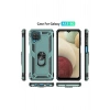 Mey İthalat®  Samsung Galaxy A22 Kılıf Sofya Yüzüklü Silikon Kapak - Yeşil