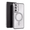 Mey İthalat®  Samsung Galaxy A25 5G Joke Simli Magneticsafe Kılıf - Gümüş