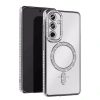 Mey İthalat®  Samsung Galaxy A25 5G Joke Simli Magneticsafe Kılıf - Gümüş